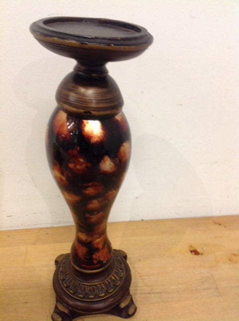 Candle Holder- 13" Bronze Glass