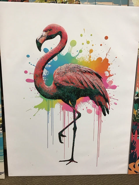 48"x36" Flamingo Art By Monika Jones