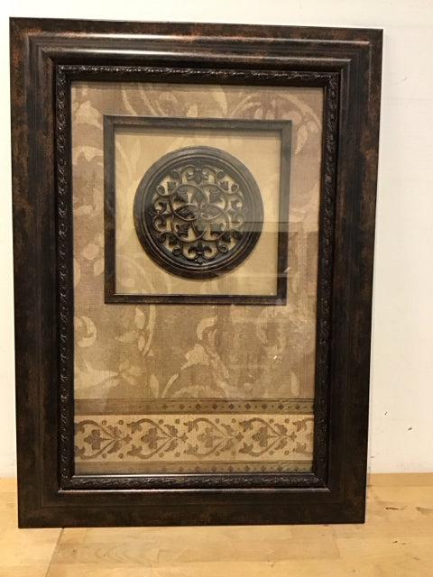 21x29 Framed 3-D Wooden Medallion
