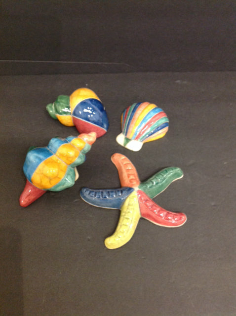 4 Pc Ceramic Shell/Starfish Set