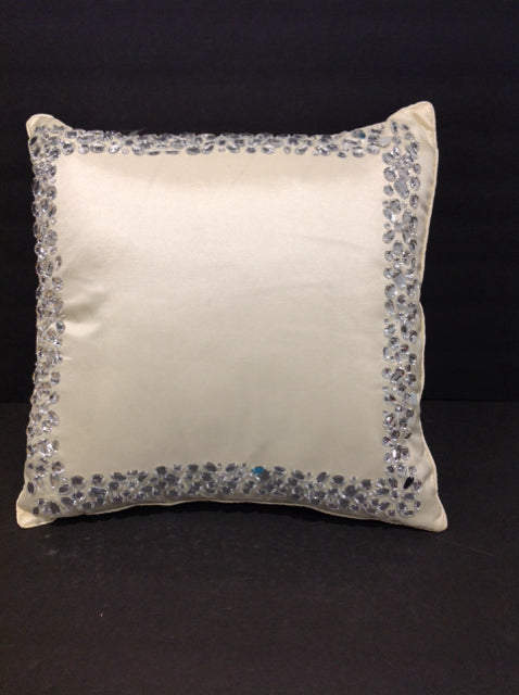 Ivory Satin w/Clear Facets Pillow
