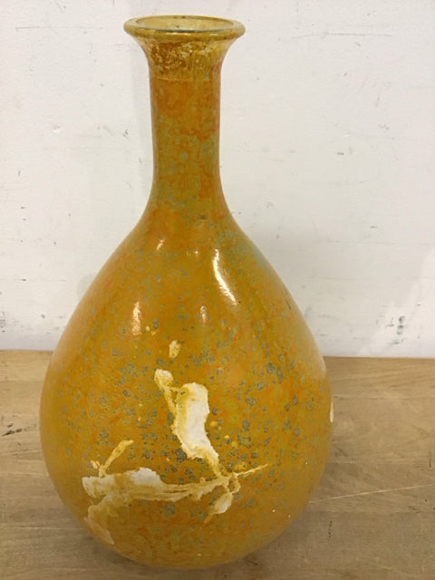 12" Yellow Painted Vase