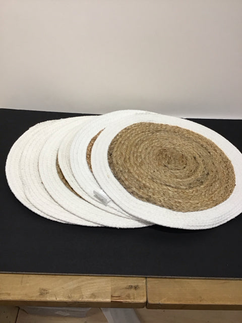15" Rd White Rope & Jute Placemats