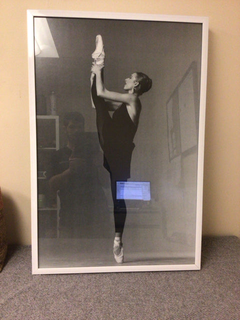 25" X 37" White Framed Ballerina Print