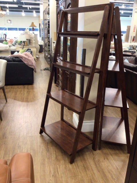 AS-IS Ethan Allen Mid Century Wood Ladder Shelving(Ring Mark/Missing Screw)