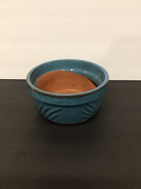 7" Blue Glaze Pottery Planter