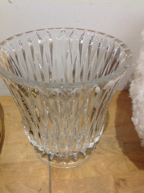 Vase- 8" Footed Fluted Cut Crystal