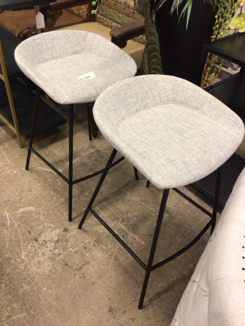 2-Bouclair Grey Bar Stools