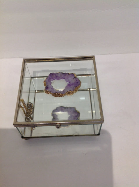 5.5"x5" Glass Box w/Geode Slice