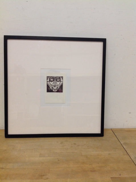 25"Sq Framed African Face Print