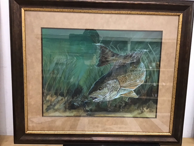 33"x28" Bass & Crab  Signed