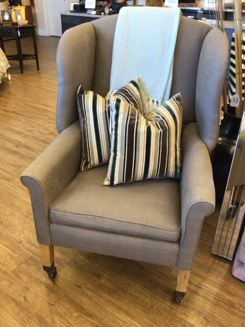 RH Grey Wingback Arm Chair