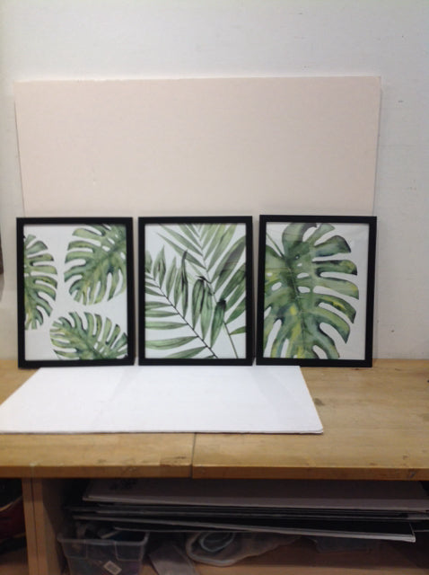 Set/3 Framed Leaf Art