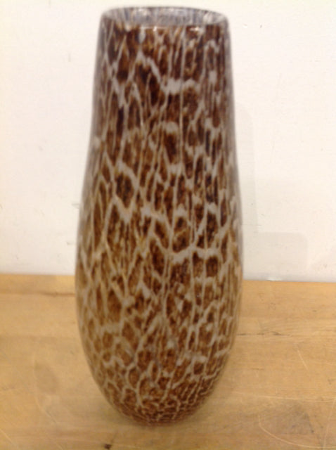 Vase- 15" Brown Drip Glass