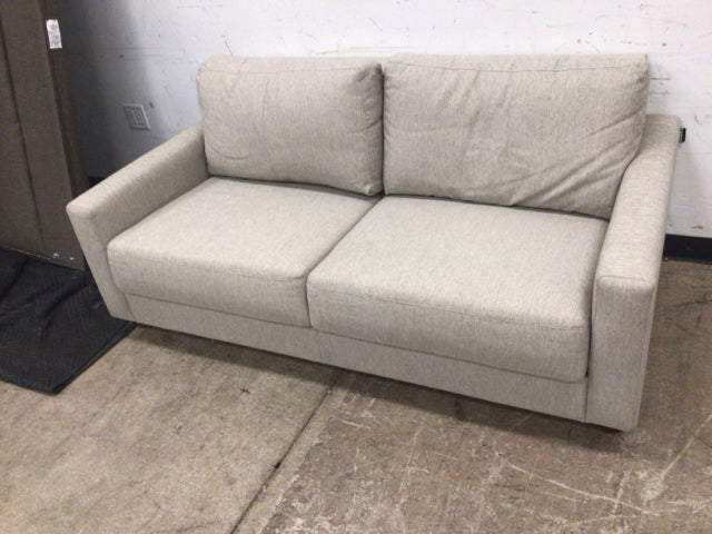 Track Arm Biege Fabric Sleeper Sofa