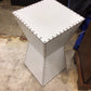 AS-IS 14" Square White Nailhead Pedestal(Mark On Top)