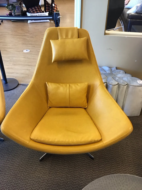 MH2G Minoa Eco-Leather Yellow Swivel Chair