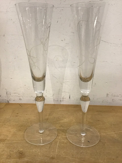 10.25" Pair of Mikasa Love Story Flutes