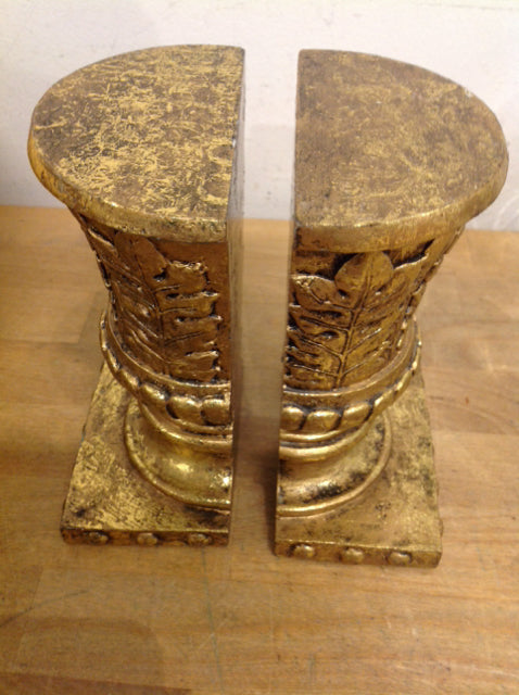 6" Pair Of Gold Urn Bookends