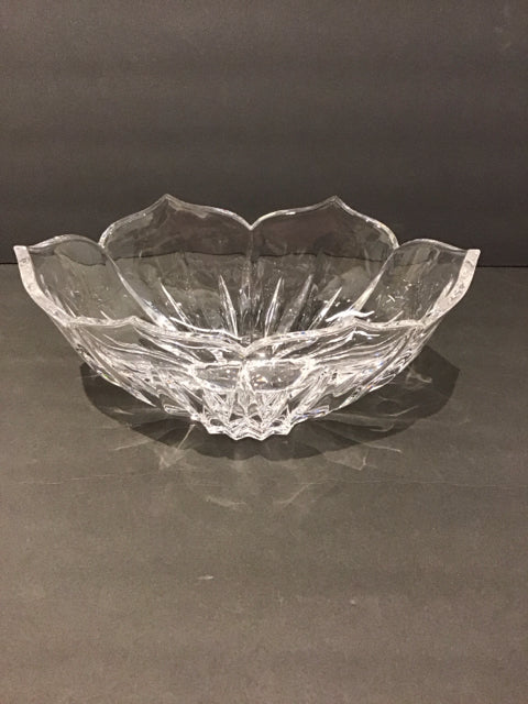 Gorham Crystal Lotus Oval Bowl