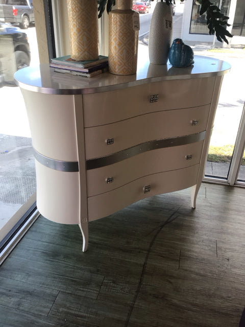 Silver/Cream Four Drawer Dresser