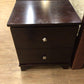 AS-IS Brown Two Drawer Nightstand(Top Damage)