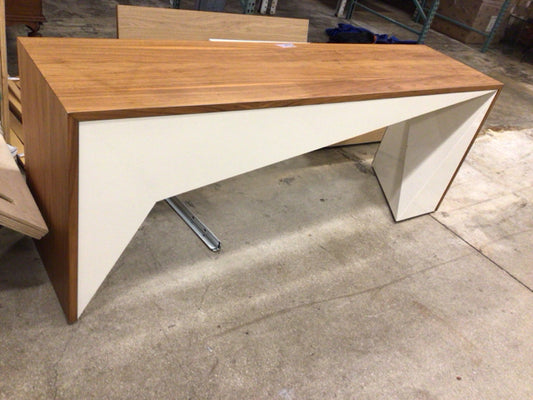 AS-IS 78 1/2" Wood/White Console Table(Marks On Top)
