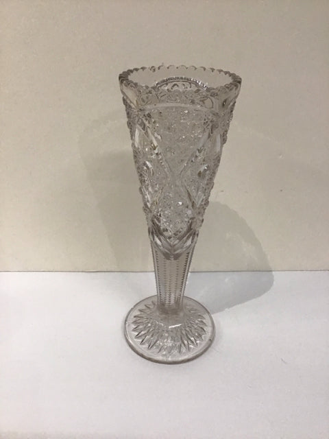11" Cut Glass Vase