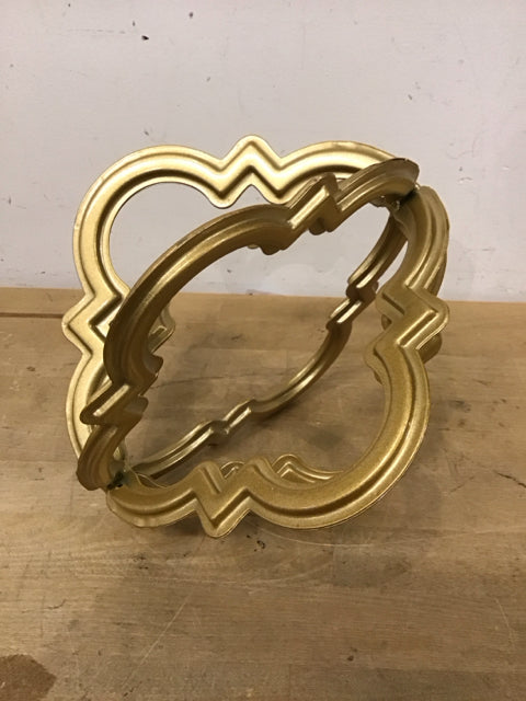 10" Gold Quatrefoil Metal Sphere