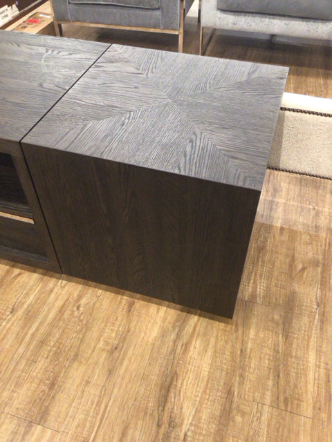 22" Square RH Dark Wood Cube End Table