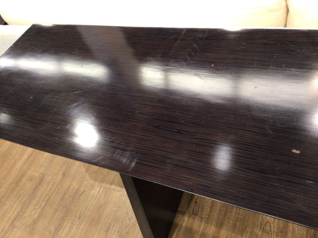 72" X 18" AS-IS Dark Wood Console Table(Top Has Scratches/Has Been Repaired)