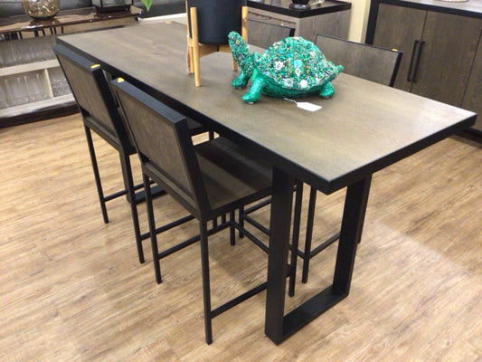 Ashley Furniture Wood & Metal High Top Dining Table W/4 Chairs