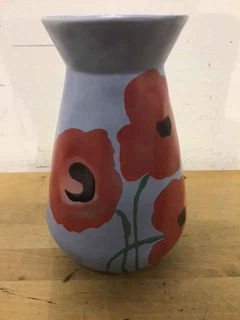 Anthropologie Light Blue Floral Vase