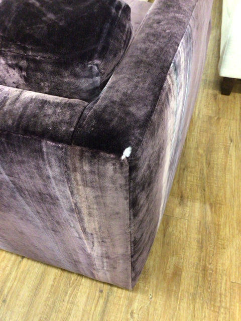 AS-Is Steven G Purple Velvet Arm Chair