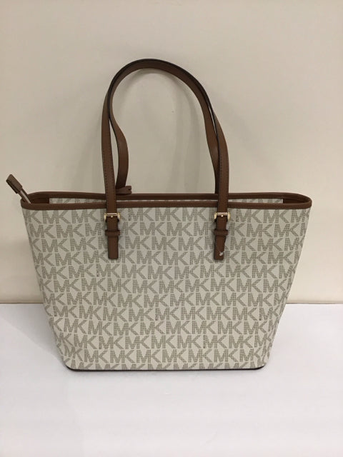 Michael Kors White Leather Bucket Purse