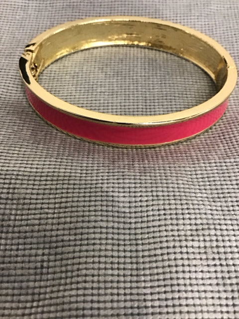 Goldtone Pink Enamel Bracelet