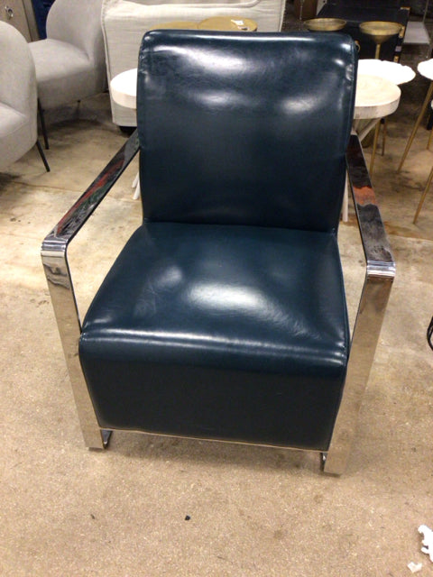 Blue Vinyl/Chrome Chair