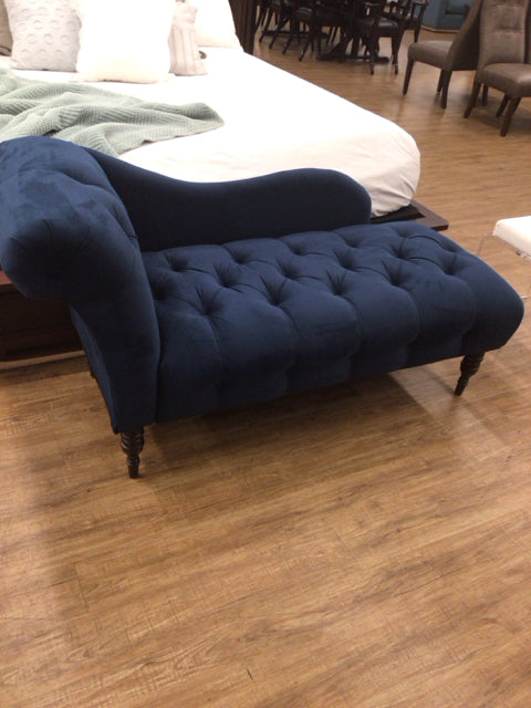 Blue Tufted Chaise