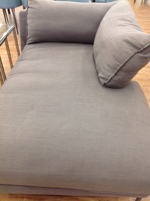 Chaise- Modern Grey Fabric W Metal Legs
