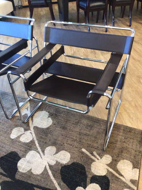 Wassily Brown Leather & Chrome Chair