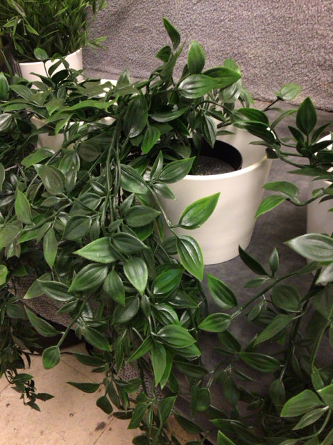 4 1/4" Ikea Artifical Plant In White Planter