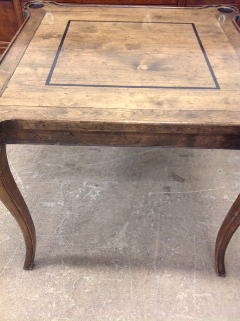 Game Table- Distressed Wood 2 Drawer