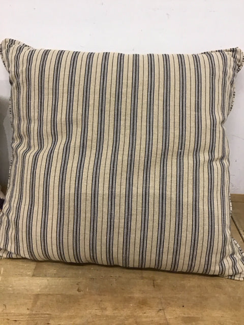 22" Martha Stewart Beige & Blue Striped Pillow