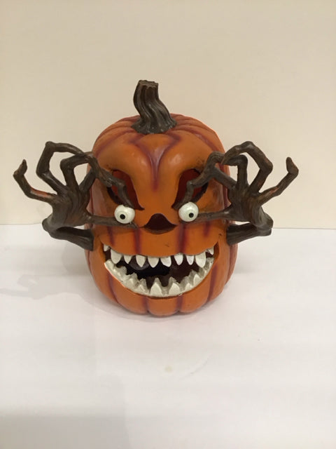 9" Resin Scary Pumpkins w/Fingers