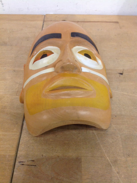 10" Wood Carved Hanging Mask