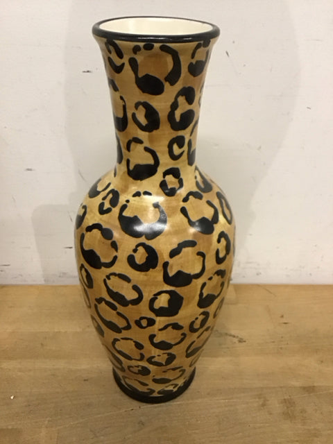14" Animal Print Ceramic Vase