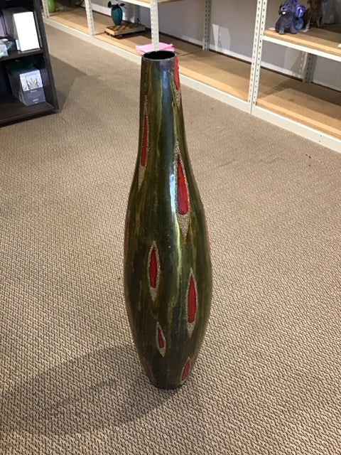 41" Multicolor Narrow Neck Bamboo Floor Vase AS-IS