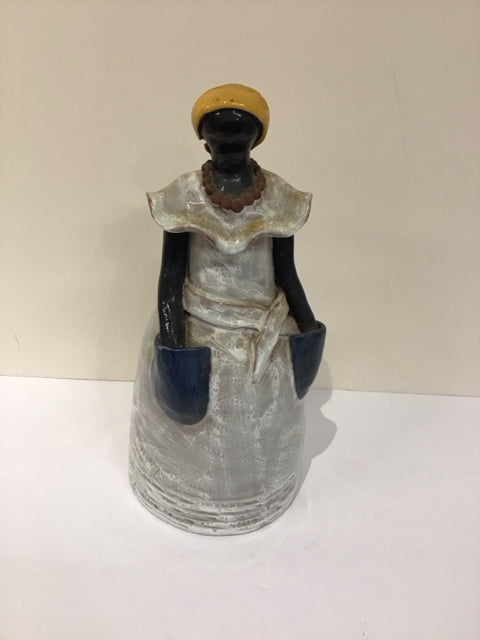 Glazed Pottery Palenquera Woman Figurine