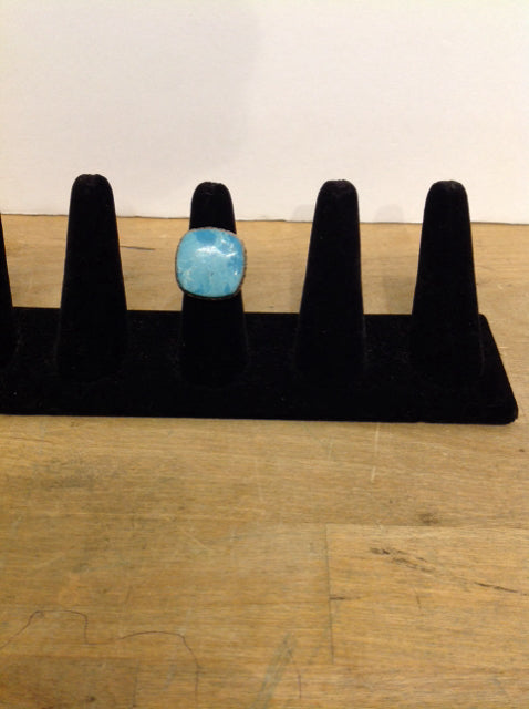 Blue Turquoise Silver Ring