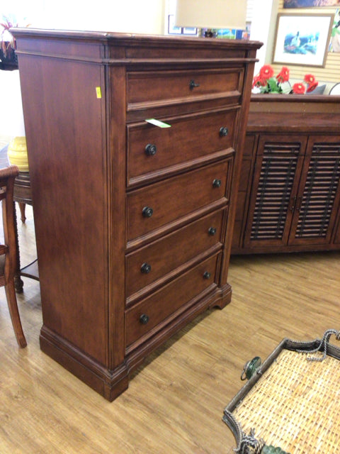 Cherry Five Drawer Tall Chest